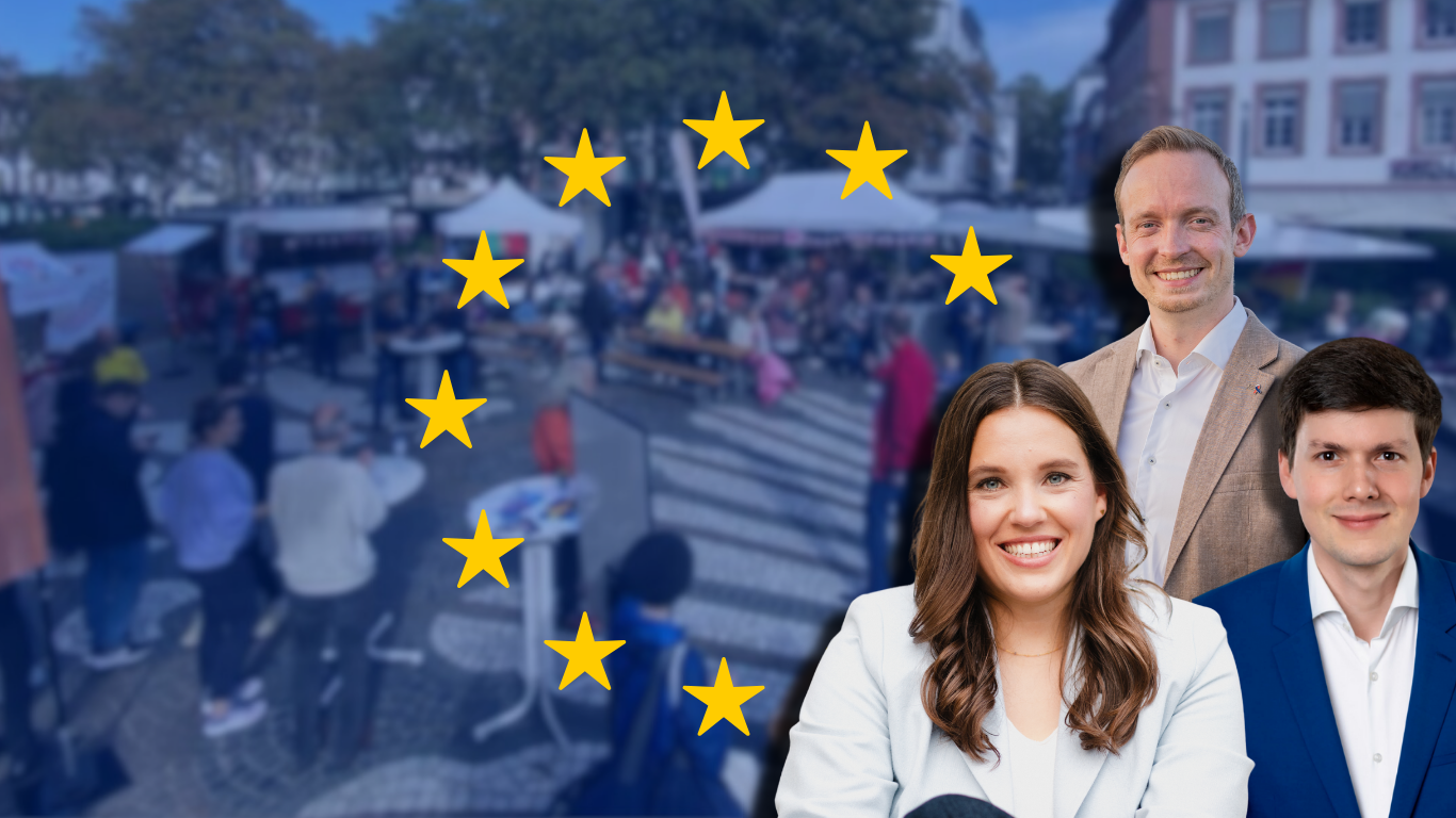 Europafest Mainz – CDU-Landtagskandidaten Isabell Rahms, Johannes Schäfer und Torsten Rohe